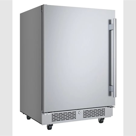 Avallon 24 Inch Wide 566 Cu Ft BuiltIn Compact Outdoor Refrigerator with Left Hinge AFR242SSODLH